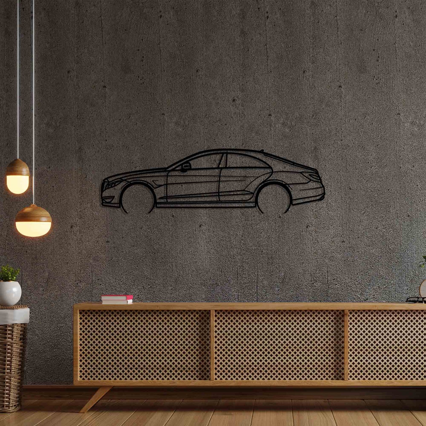 Mercedes-Benz CLS63 AMG Metal Silhouette Metal Wall Art