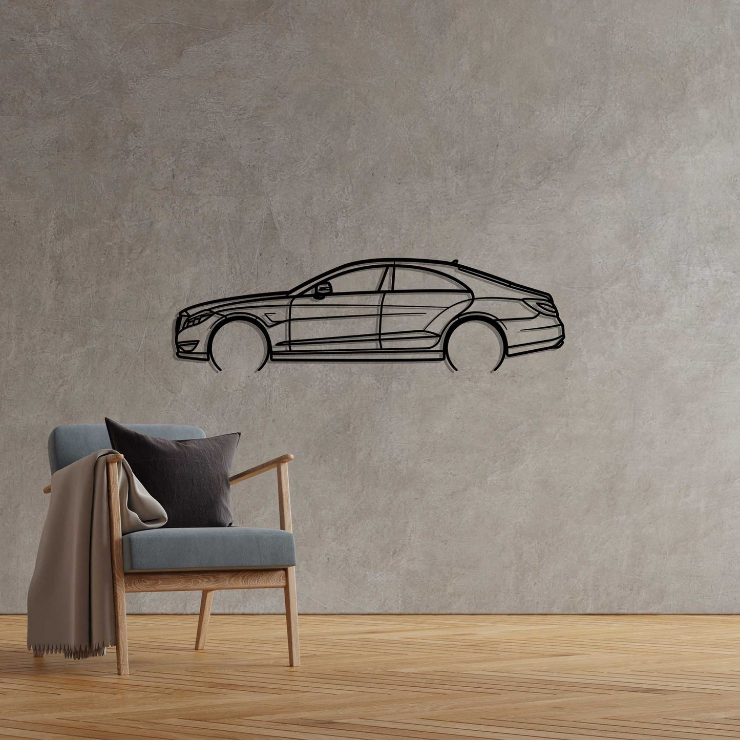 Mercedes-Benz CLS63 AMG Metal Silhouette Metal Wall Art